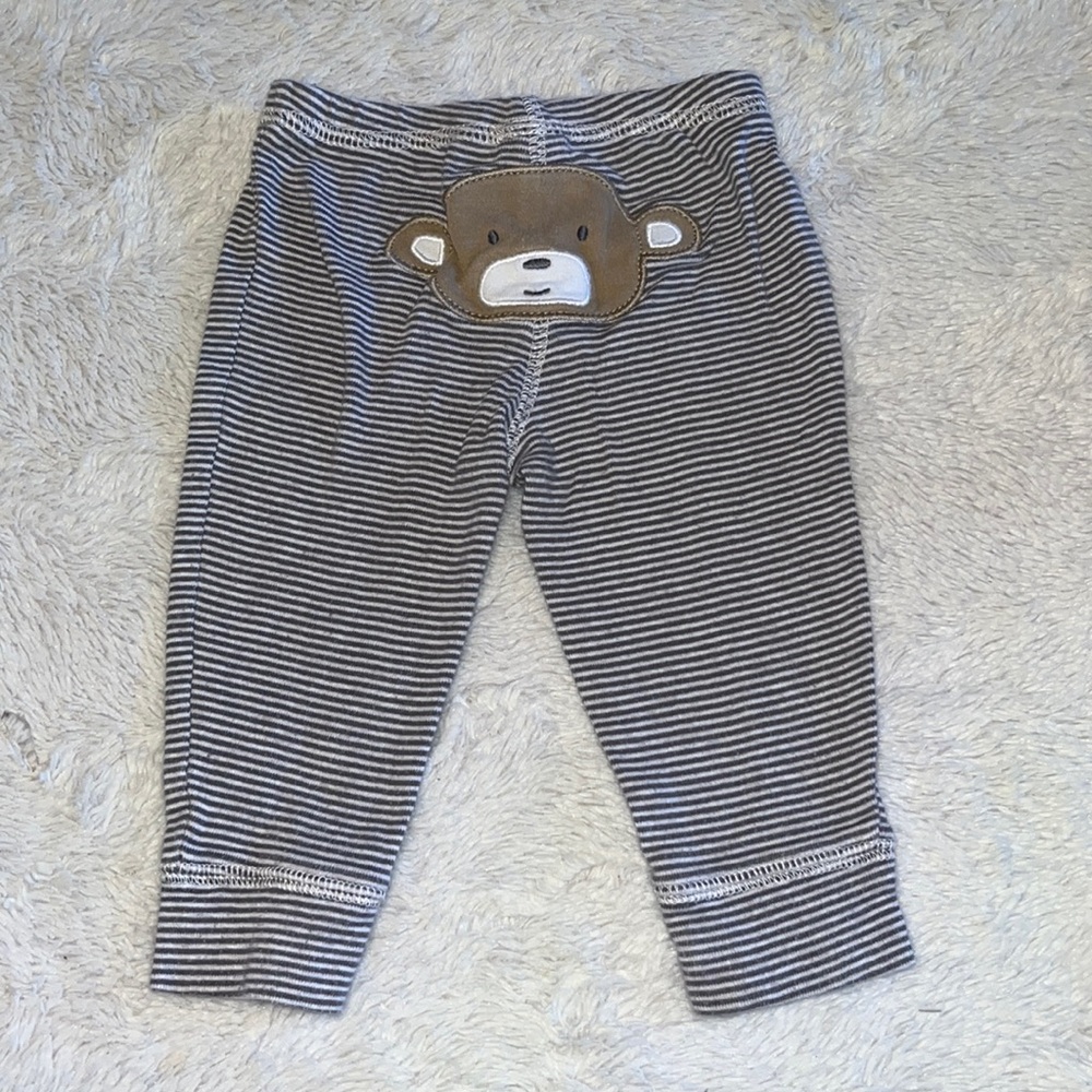 (3 for $10) carters 6 month striped monkey pants